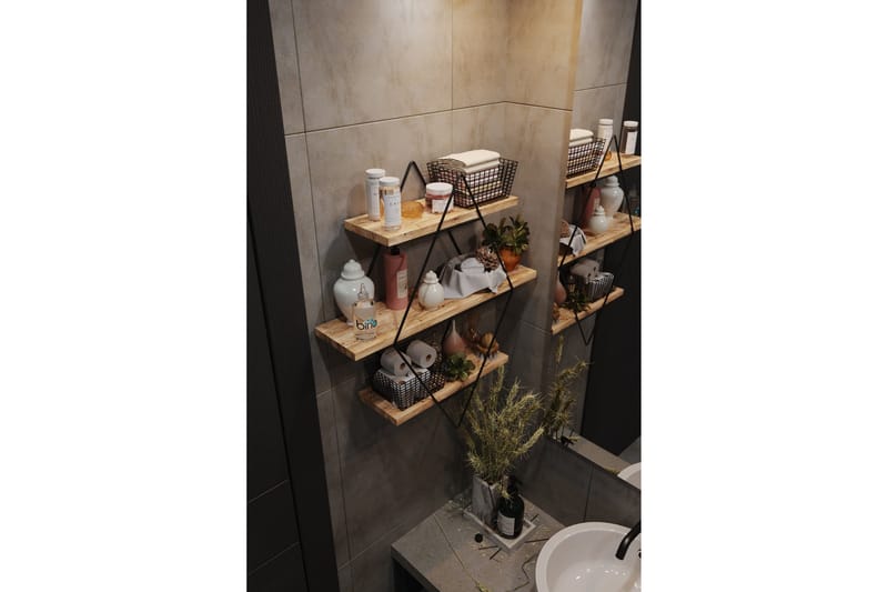 Seinähylly Rambabu 70 cm, Kulta/Musta