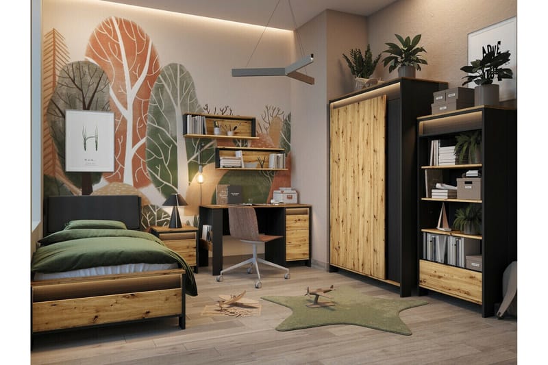 Seinähylly Rathmore 92x22 cm - Musta - Talo & remontointi - Keittiö & kylpyhuone - Keittiö & kodinhoitohuone - Keittiön sisustus - Keittiöhylly