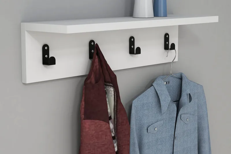 Seinähylly Tyrsberget 60 cm - Valkoinen - Säilytys - Vaatesäilytys - Vaatenaulakko - Vaatekoukku