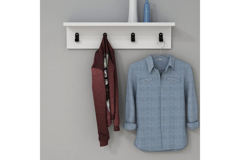 Seinähylly Tyrsberget 60 cm - Valkoinen - Säilytys - Vaatesäilytys - Vaatenaulakko - Vaatekoukku