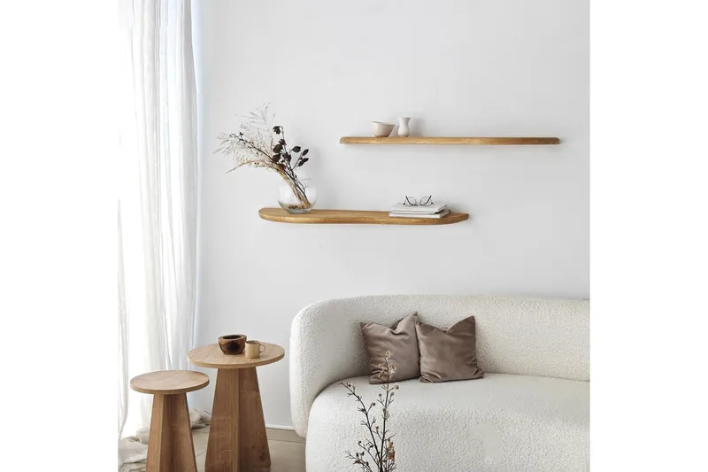 Seinähylly Wavy 100 cm - Tammi - Talo & remontointi - Keittiö & kylpyhuone - Keittiö & kodinhoitohuone - Keittiön sisustus - Keittiöhylly