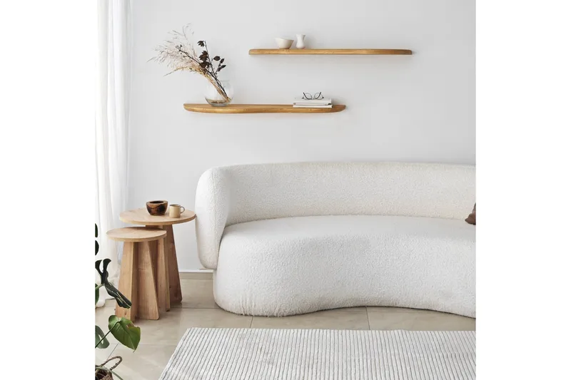 Seinähylly Wavy 100 cm - Tammi - Talo & remontointi - Keittiö & kylpyhuone - Keittiö & kodinhoitohuone - Keittiön sisustus - Keittiöhylly