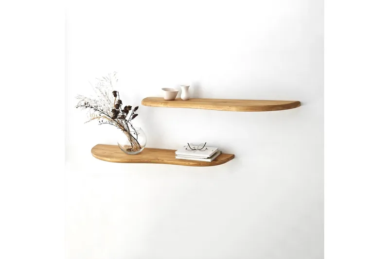 Seinähylly Wavy 100 cm - Tammi - Talo & remontointi - Keittiö & kylpyhuone - Keittiö & kodinhoitohuone - Keittiön sisustus - Keittiöhylly