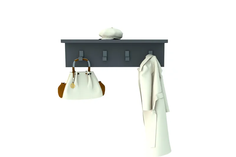 Seinähylly Portbury 15 cm - Antrasiitti - Säilytys - Vaatesäilytys - Vaatenaulakko - Vaatekoukku