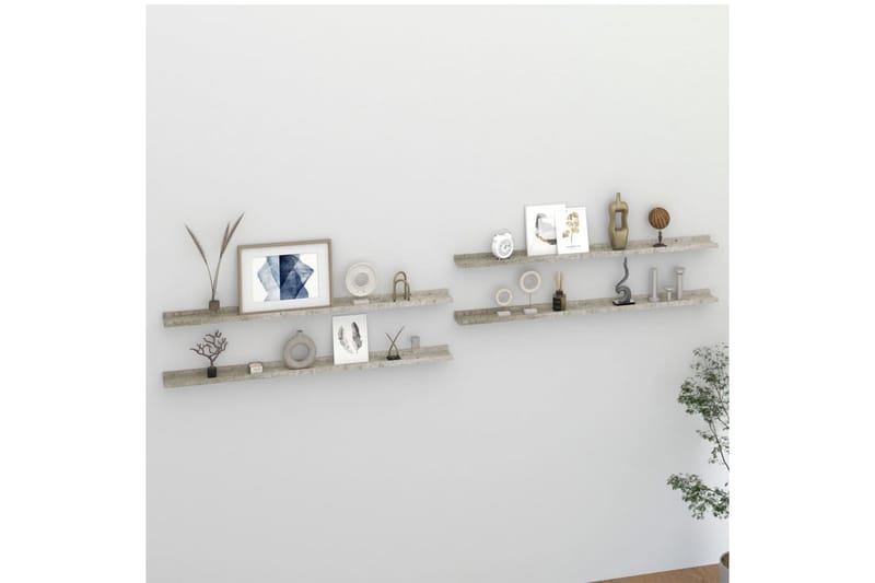 Seinähyllyt 4 kpl betoninharmaa 115x9x3 cm - Talo & remontointi - Keittiö & kylpyhuone - Keittiö & kodinhoitohuone - Keittiön sisustus - Keittiöhylly
