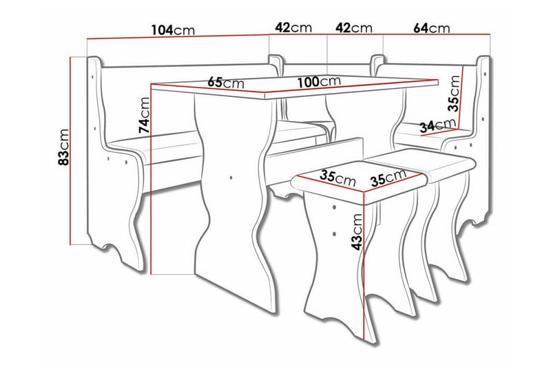 Keittiön Kaappi Carnew - Musta - Huonekalut - Pöytä & ruokailuryhmä - Ruokailuryhmä