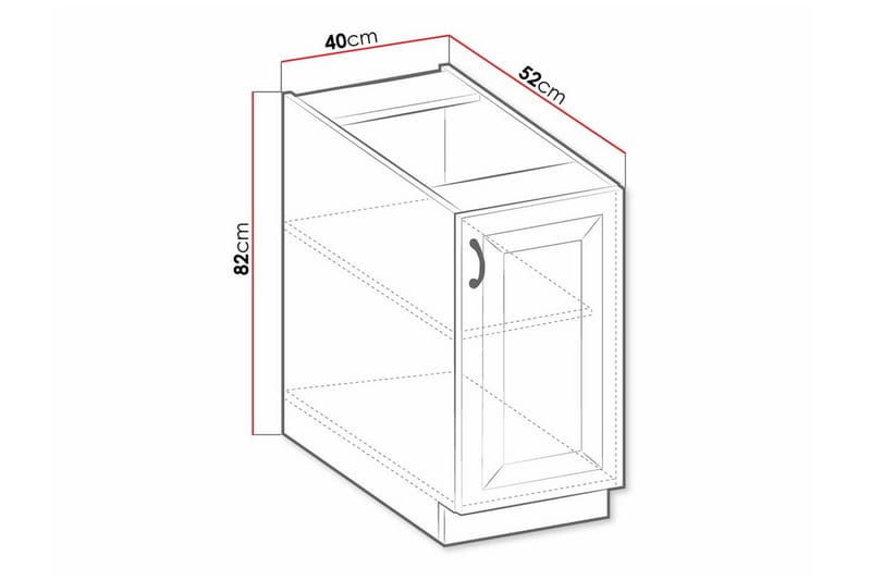 Keittiön Kaappi Templemore 40 cm - Musta/Puu - Talo & remontointi - Keittiö & kylpyhuone - Keittiö & kodinhoitohuone - Keittiön sisustus - Keittiökaappi