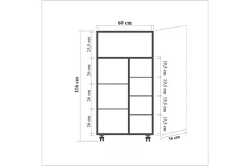 Keittiökaappi Kicker 116 cm - Puu/Luonnonväri - Säilytys - Kaappi - Säilytyskaappi