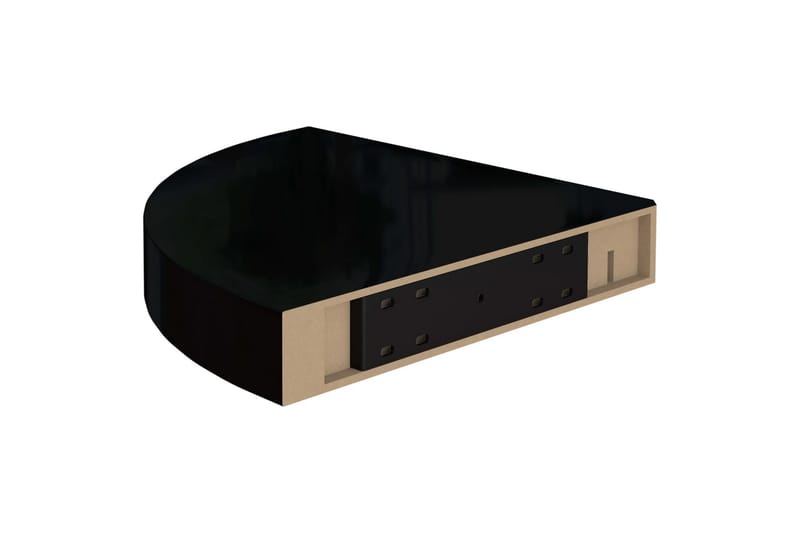 Kelluvat kulmahyllyt 4 kpl korkeakiilto musta 25x25x3,8 cm - Musta - Talo & remontointi - Keittiö & kylpyhuone - Keittiö & kodinhoitohuone - Keittiön sisustus - Keittiöhylly