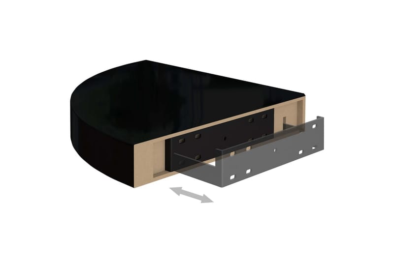 Kelluvat kulmahyllyt 4 kpl korkeakiilto musta 25x25x3,8 cm - Musta - Talo & remontointi - Keittiö & kylpyhuone - Keittiö & kodinhoitohuone - Keittiön sisustus - Keittiöhylly