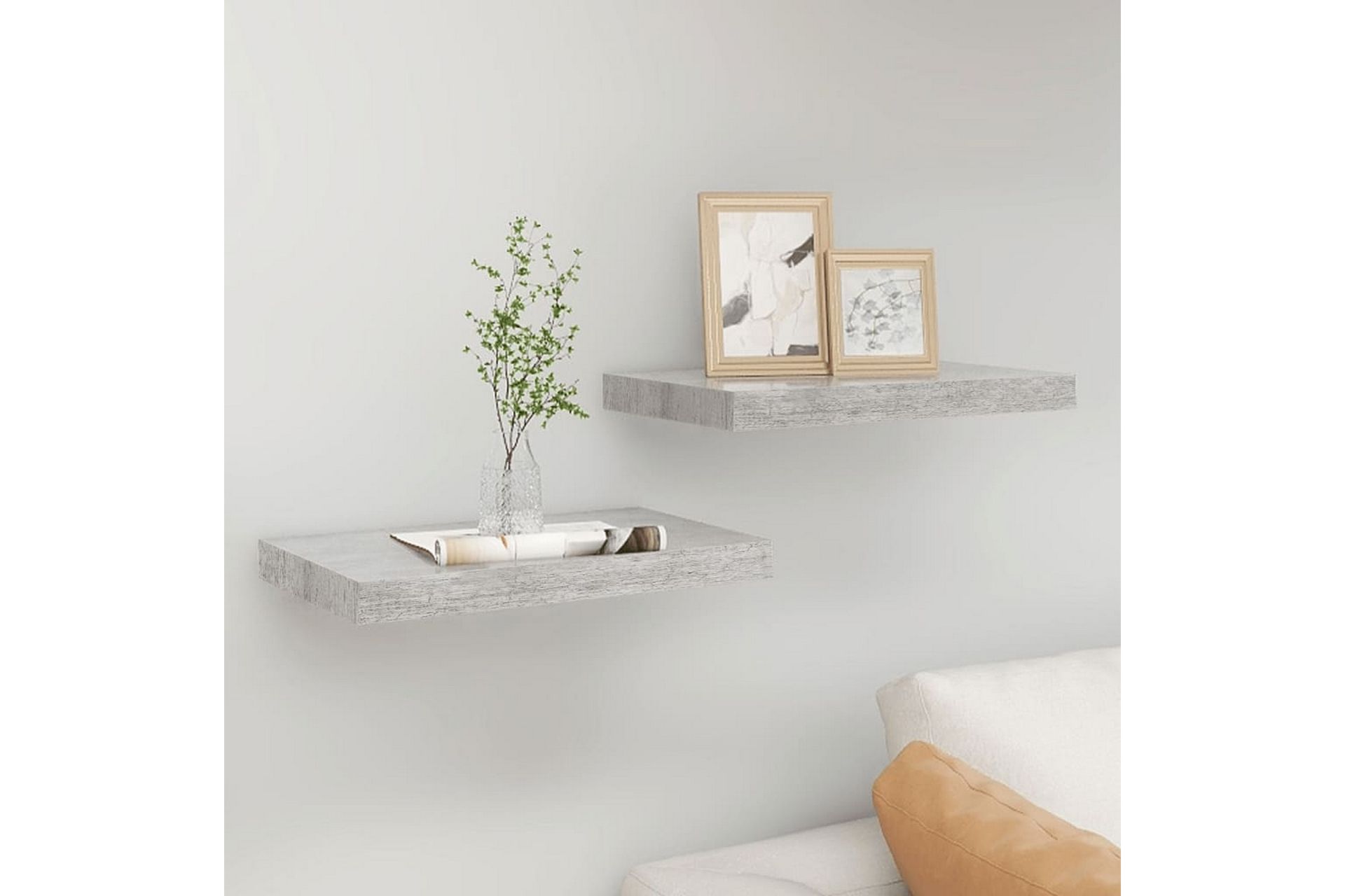 Kelluvat seinähyllyt 2 kpl betoninharmaa 50x23x3,8 cm MDF - Harmaa - Talo & remontointi - Keittiö & kylpyhuone - Keittiö & kodinhoitohuone - Keittiön sisustus - Keittiöhylly