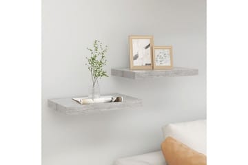 Kelluvat seinähyllyt 2 kpl betoninharmaa 50x23x3,8 cm MDF - Harmaa - Talo & remontointi - Keittiö & kylpyhuone - Keittiö & kodinhoitohuone - Keittiön sisustus - Keittiöhylly