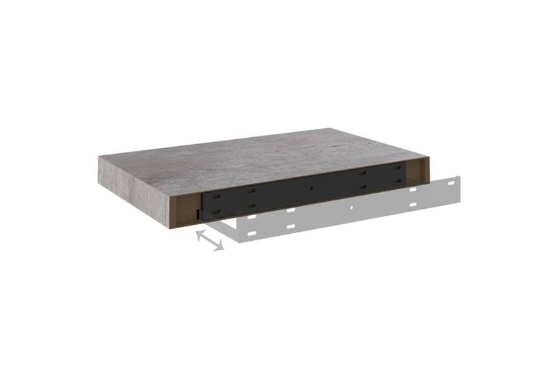 Kelluvat seinähyllyt 4 kpl betoninharmaa 40x23x3,8 cm MDF - Harmaa - Talo & remontointi - Keittiö & kylpyhuone - Keittiö & kodinhoitohuone - Keittiön sisustus - Keittiöhylly