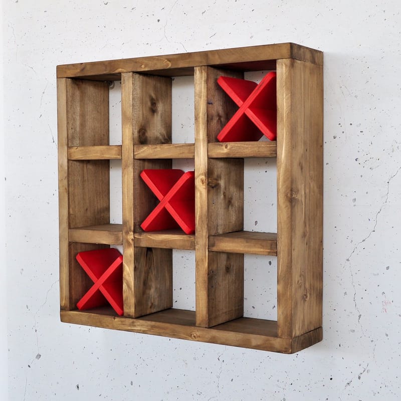 Koristeellinen puinen seinähylly Hanah Home Raflin (42,5 x 42,5 x 11 cm) Puinen / punainen - Talo & remontointi - Keittiö & kylpyhuone - Keittiö & kodinhoitohuone - Keittiön sisustus - Keittiöhylly