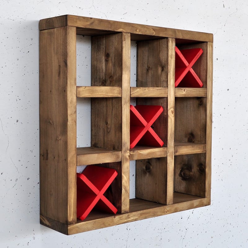 Koristeellinen puinen seinähylly Hanah Home Raflin (42,5 x 42,5 x 11 cm) Puinen / punainen - Talo & remontointi - Keittiö & kylpyhuone - Keittiö & kodinhoitohuone - Keittiön sisustus - Keittiöhylly