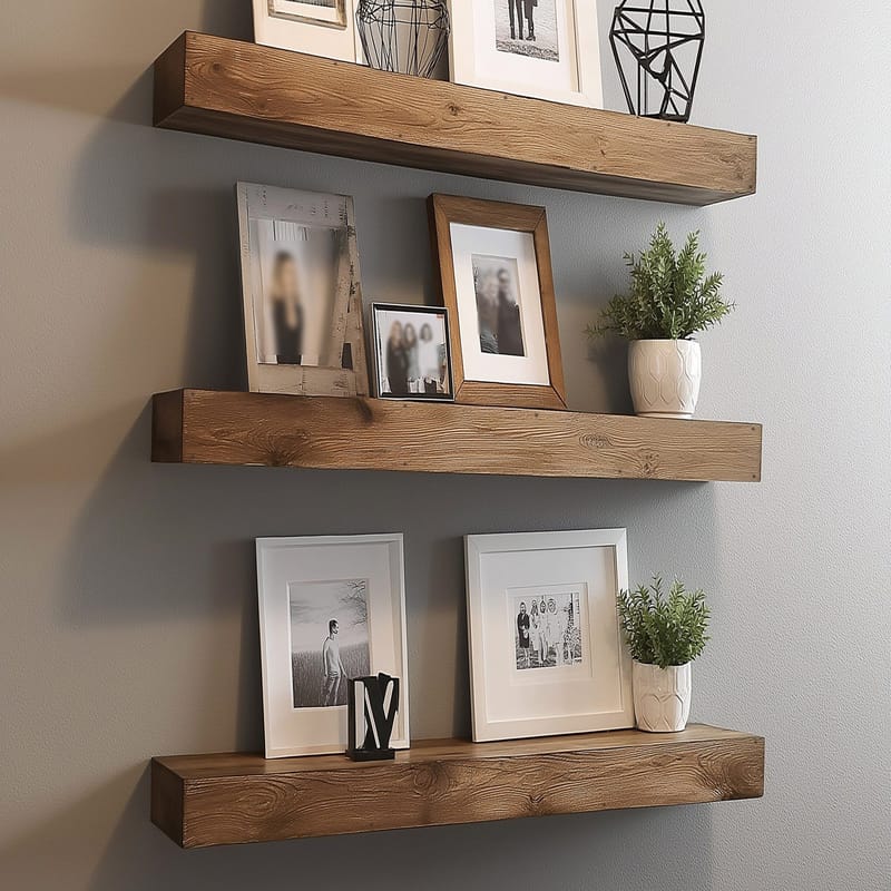 Koristeellinen puinen seinähylly Hanah Home Rafect Wooden (13 x 60 x 11 cm) Malli: kolmihyllyinen - Talo & remontointi - Keittiö & kylpyhuone - Keittiö & kodinhoitohuone - Keittiön sisustus - Keittiöhylly