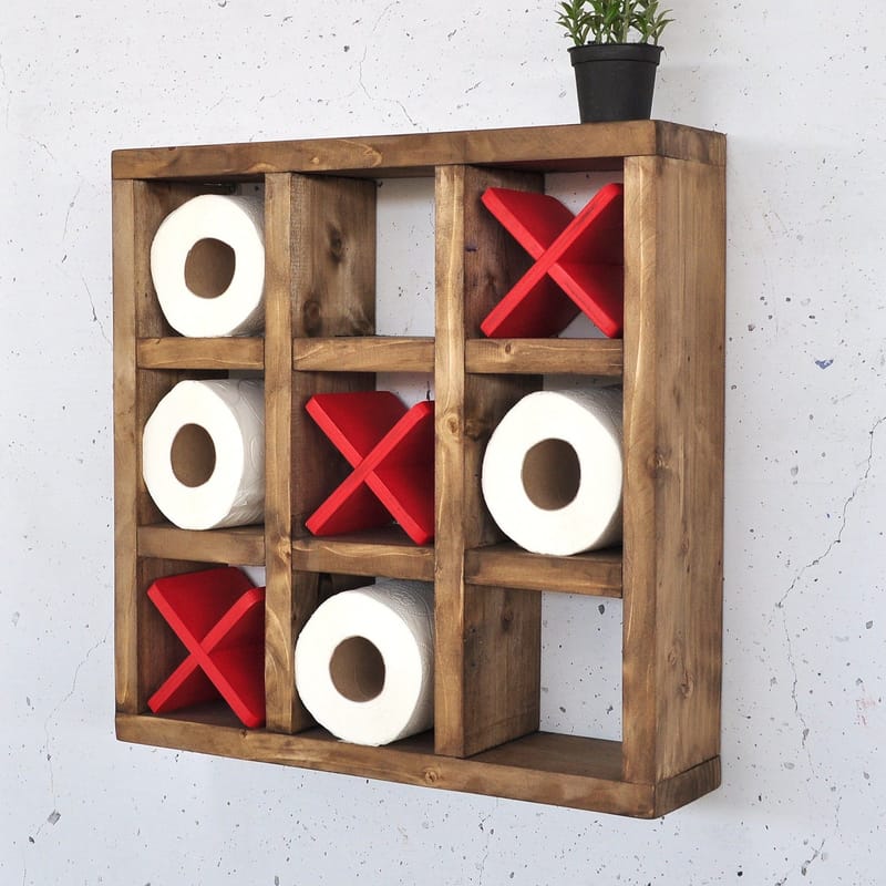 Koristeellinen puinen seinähylly Hanah Home Raflin (42,5 x 42,5 x 11 cm) Puinen / punainen - Talo & remontointi - Keittiö & kylpyhuone - Keittiö & kodinhoitohuone - Keittiön sisustus - Keittiöhylly