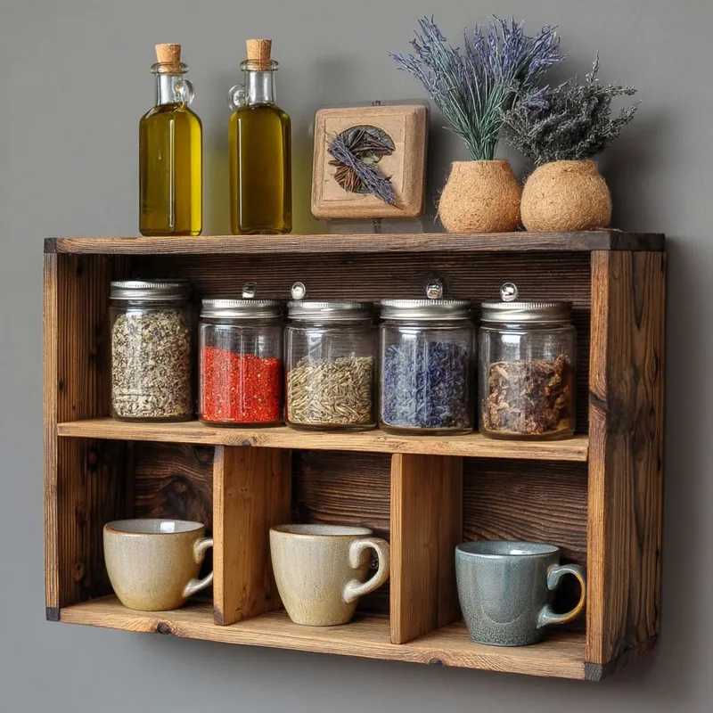 Koristeellinen puinen seinähylly Wallxpert Rafello (50 x 30 x 14 cm) puinen - Luonnonpuuviimeistely - Talo & remontointi - Keittiö & kylpyhuone - Keittiö & kodinhoitohuone - Keittiön sisustus - Keittiöhylly