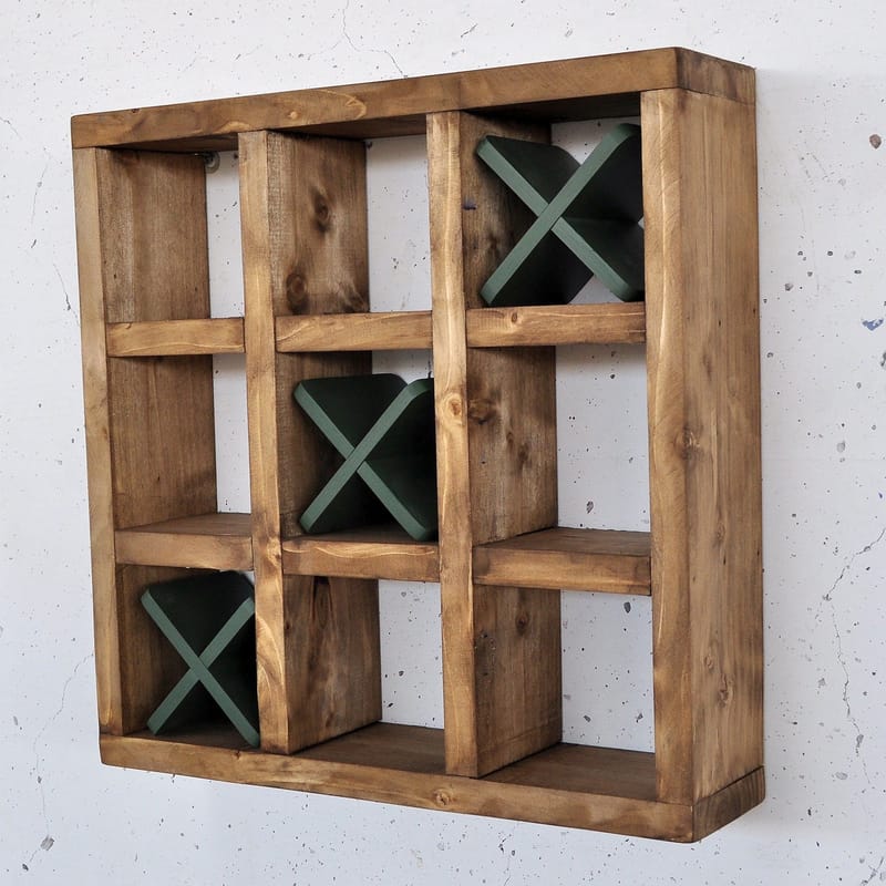 Koristeellinen puinen seinähylly Hanah Home Raflin (42,5 x 42,5 x 11 cm) Puinen / vihreä - Talo & remontointi - Keittiö & kylpyhuone - Keittiö & kodinhoitohuone - Keittiön sisustus - Keittiöhylly