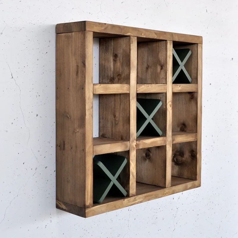 Koristeellinen puinen seinähylly Hanah Home Raflin (42,5 x 42,5 x 11 cm) Puinen / vihreä, undefined