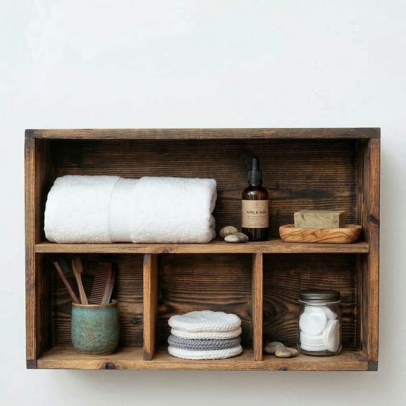 Koristeellinen puinen seinähylly Wallxpert Rafello (50 x 30 x 14 cm) Tumma puinen - Puunsävy(t) - Talo & remontointi - Keittiö & kylpyhuone - Keittiö & kodinhoitohuone - Keittiön sisustus - Keittiöhylly