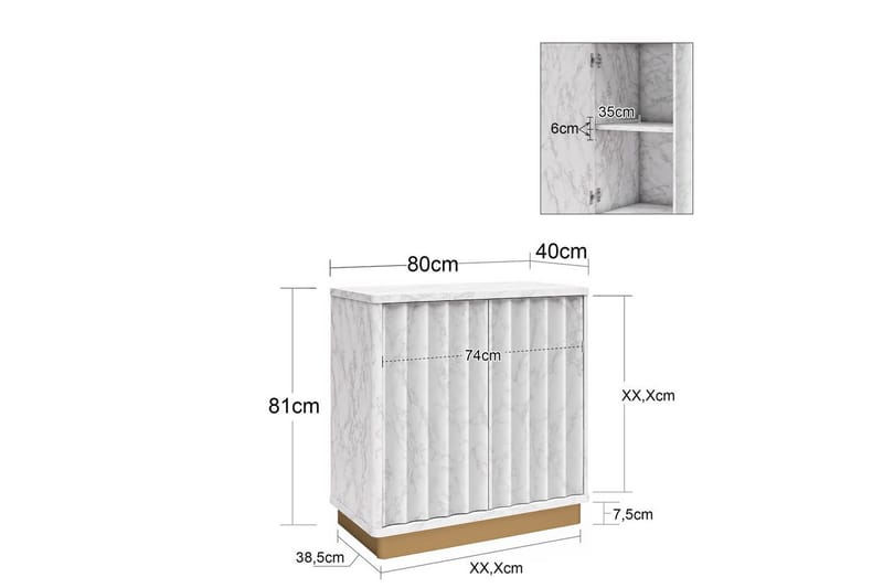 Korkea kaappi Rene - Säilytys - Kaappi - Säilytyskaappi