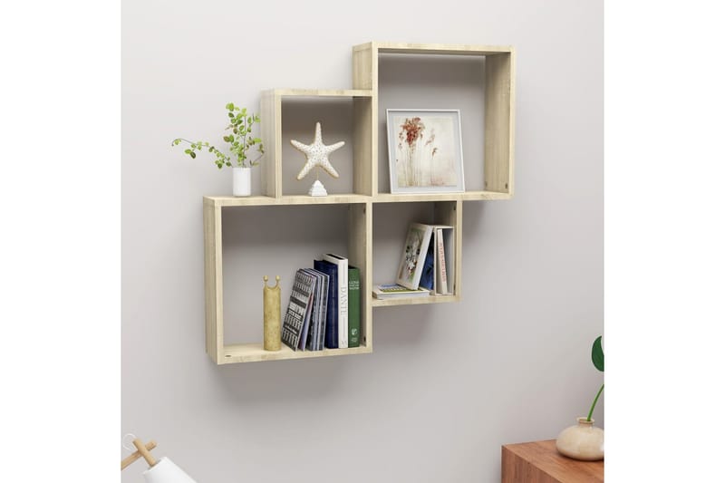 Kuutioseinähylly Sonoma-tammi 80x15x78,5 cm lastulevy - Ruskea - Talo & remontointi - Keittiö & kylpyhuone - Keittiö & kodinhoitohuone - Keittiön sisustus - Keittiöhylly