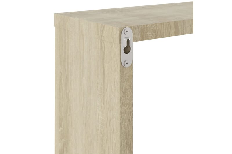 Kuutioseinähyllyt 2 kpl Sonoma-tammi 30x15x30 cm - Ruskea - Talo & remontointi - Keittiö & kylpyhuone - Keittiö & kodinhoitohuone - Keittiön sisustus - Keittiöhylly