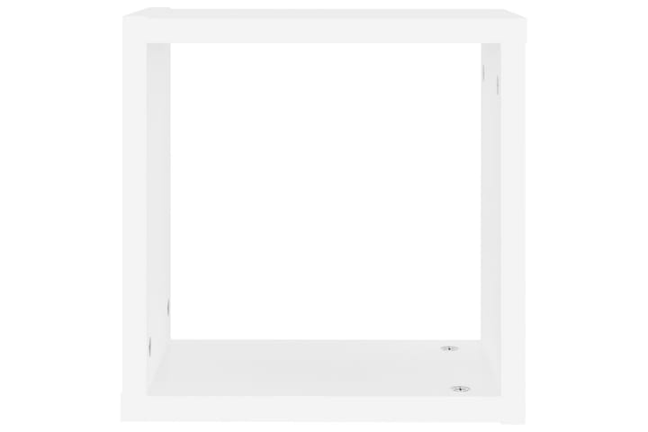Kuutioseinähyllyt 2 kpl valkoinen 30x15x30 cm - Valkoinen - Seinähylly - Keittiöhylly - Hylly