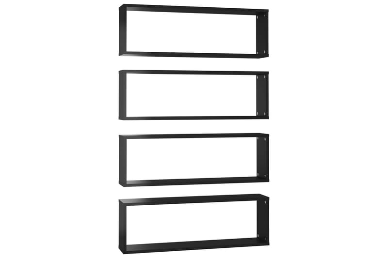 Kuutioseinähyllyt 4 kpl korkeak. musta 80x15x26,5 cm - Musta - Talo & remontointi - Keittiö & kylpyhuone - Keittiö & kodinhoitohuone - Keittiön sisustus - Keittiöhylly