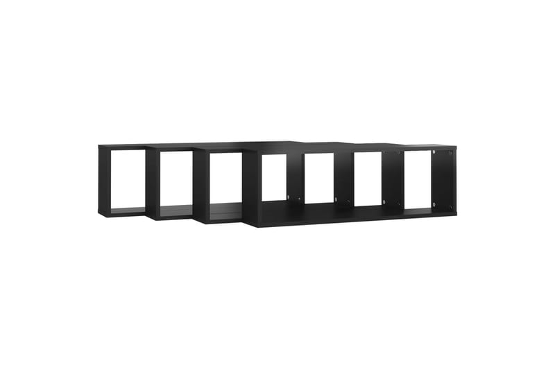 Kuutioseinähyllyt 4 kpl korkeak. musta 80x15x26,5 cm - Musta - Talo & remontointi - Keittiö & kylpyhuone - Keittiö & kodinhoitohuone - Keittiön sisustus - Keittiöhylly