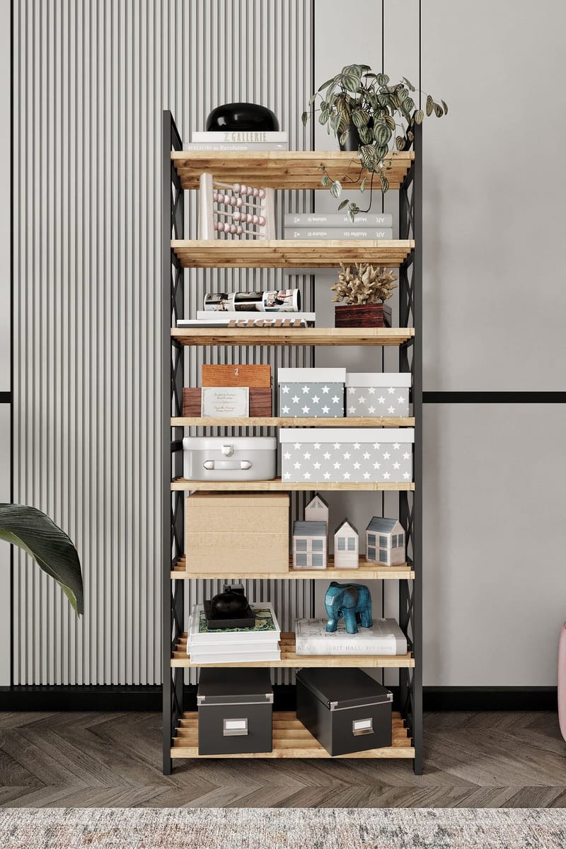 Lekora Monitoimihylly 128 cm - Musta - Talo & remontointi - Keittiö & kylpyhuone - Keittiö & kodinhoitohuone - Keittiön sisustus - Keittiöhylly