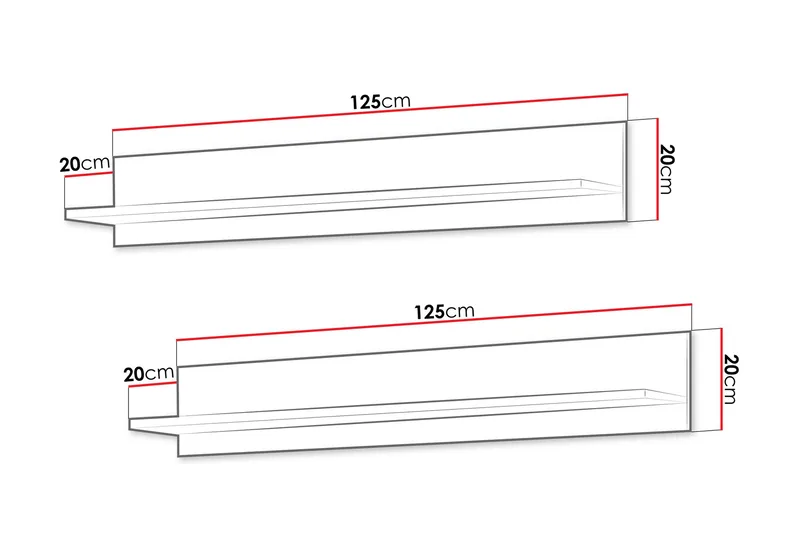 Lyrosen Seinähylly 125 cm - Beige - Talo & remontointi - Keittiö & kylpyhuone - Keittiö & kodinhoitohuone - Keittiön sisustus - Keittiöhylly