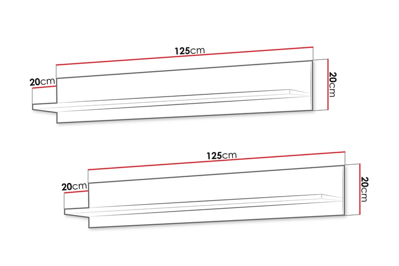 Lyrosen Seinähylly 125 cm - Beige - Talo & remontointi - Keittiö & kylpyhuone - Keittiö & kodinhoitohuone - Keittiön sisustus - Keittiöhylly