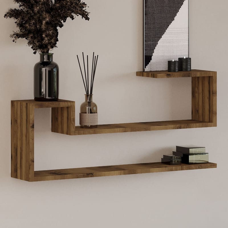 Melto seinähylly 90x41,2x17 cm - Antiikkipähkinä - Talo & remontointi - Keittiö & kylpyhuone - Keittiö & kodinhoitohuone - Keittiön sisustus - Keittiöhylly