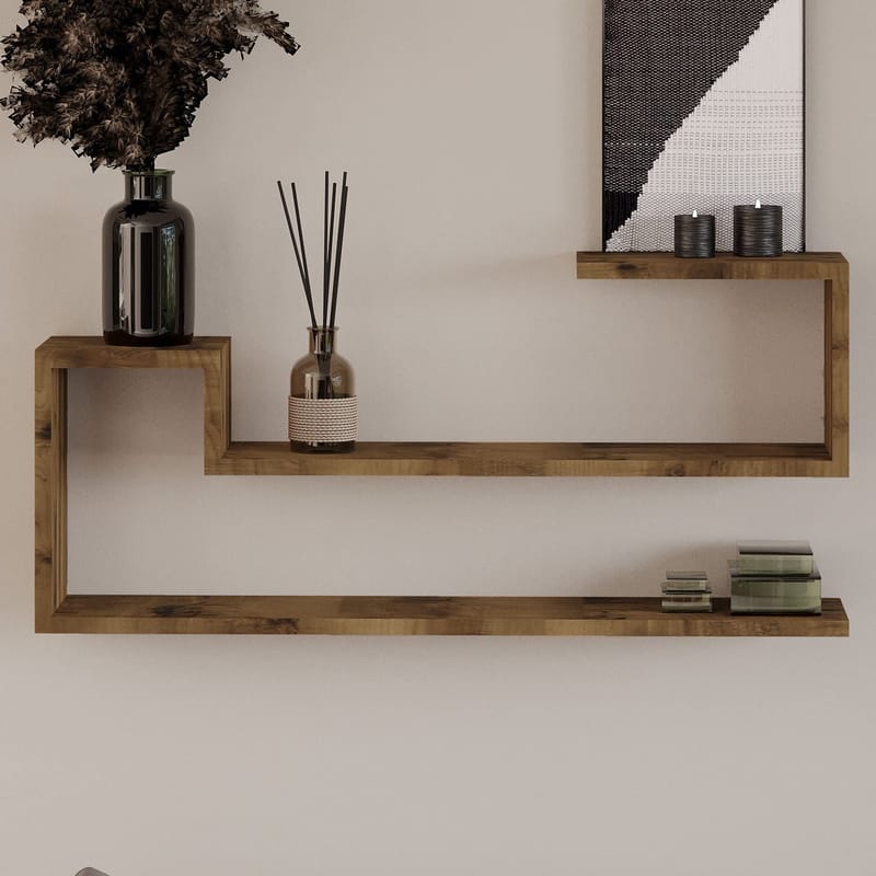 Melto seinähylly 90x41,2x17 cm - Antiikkipähkinä - Talo & remontointi - Keittiö & kylpyhuone - Keittiö & kodinhoitohuone - Keittiön sisustus - Keittiöhylly