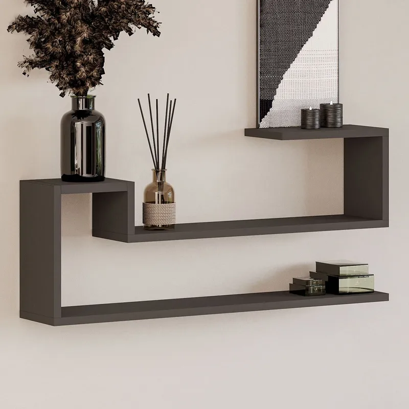 Melto seinähylly 90x41,2x17 cm - Antrasiitti - Talo & remontointi - Keittiö & kylpyhuone - Keittiö & kodinhoitohuone - Keittiön sisustus - Keittiöhylly