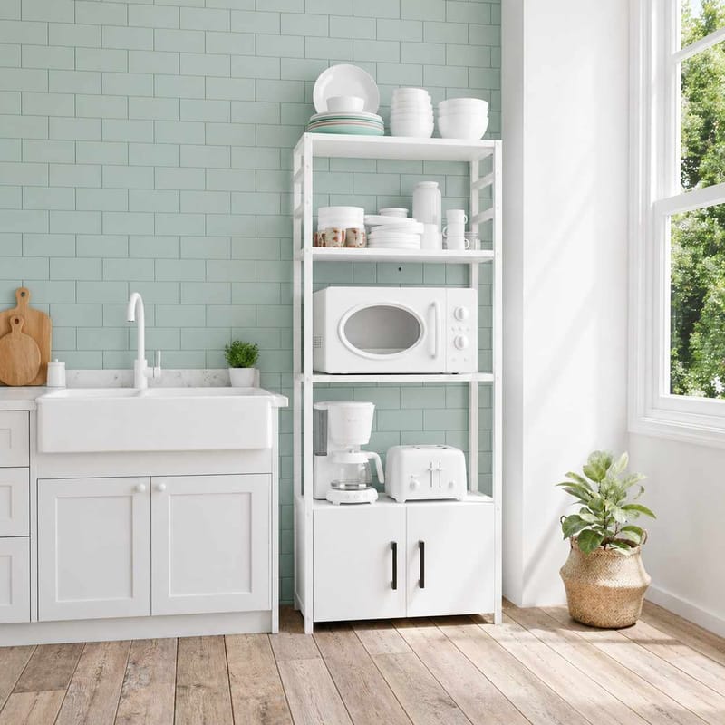 Monikäyttöhylly Hanah Home Modu (56 x 138 x 30 cm) Valkoinen - Valkoinen - Talo & remontointi - Keittiö & kylpyhuone - Keittiö & kodinhoitohuone - Keittiön sisustus - Keittiöhylly