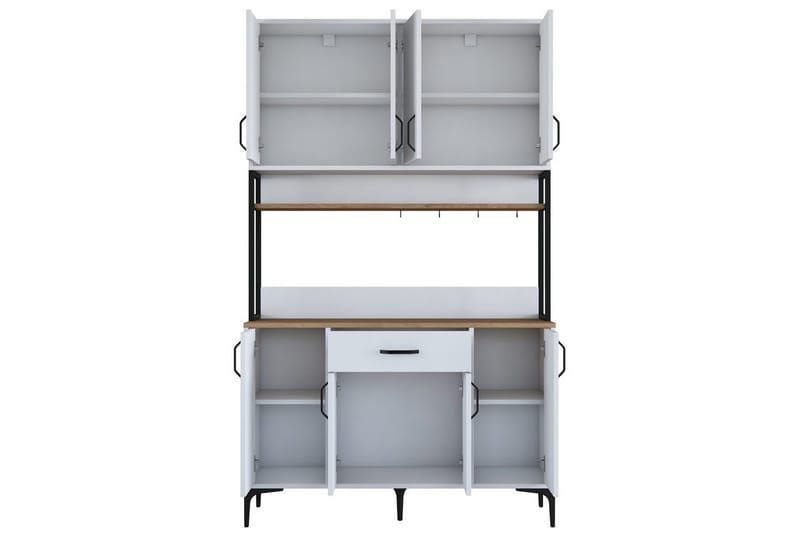 Monikäyttöinen kaappi Cerreta 127 Pähkinä / Valkoinen - Keskisävyinen puu/Valkoinen - Talo & remontointi - Keittiö & kylpyhuone - Keittiö & kodinhoitohuone - Keittiön sisustus - Keittiökaappi