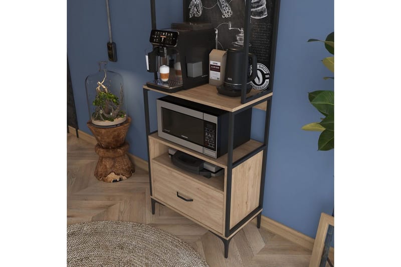 Monikäyttöinen kaappi Cerreta 154 (70 x 206,8 x 40 cm) - Ruskea - Talo & remontointi - Keittiö & kylpyhuone - Keittiö & kodinhoitohuone - Keittiön sisustus - Keittiökaappi