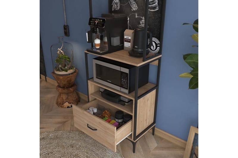 Monikäyttöinen kaappi Cerreta 154 (70 x 206,8 x 40 cm) - Ruskea - Talo & remontointi - Keittiö & kylpyhuone - Keittiö & kodinhoitohuone - Keittiön sisustus - Keittiökaappi