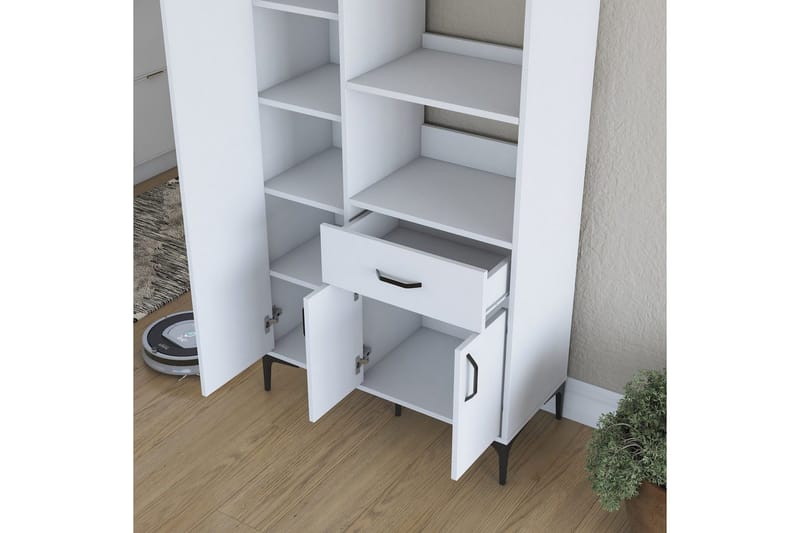 Monikäyttöinen kaappi Cerreta 165 Valkoinen - Valkoinen - Talo & remontointi - Keittiö & kylpyhuone - Keittiö & kodinhoitohuone - Keittiön sisustus - Keittiökaappi