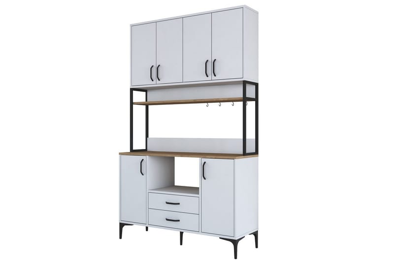 Monikäyttöinen kaappi Cerreta 169 Pähkinä / Valkoinen, Valkoinen