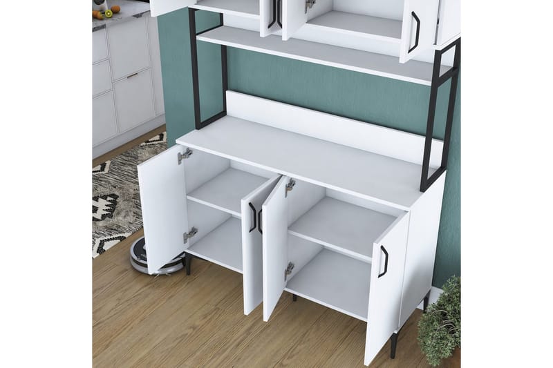 Monikäyttöinen kaappi Cerreta 173 Valkoinen - Valkoinen - Talo & remontointi - Keittiö & kylpyhuone - Keittiö & kodinhoitohuone - Keittiön sisustus - Keittiökaappi