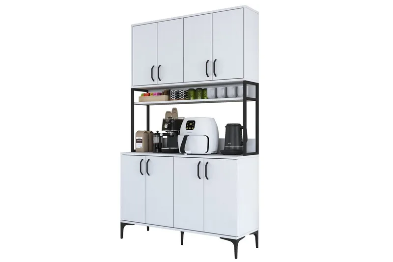 Monikäyttöinen kaappi Cerreta 173 Valkoinen, Valkoinen