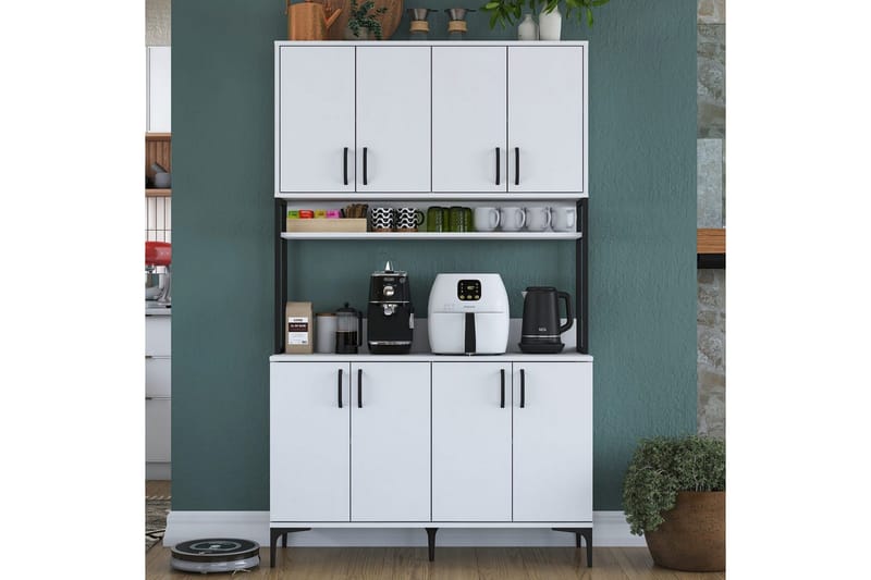 Monikäyttöinen kaappi Cerreta 173 Valkoinen - Valkoinen - Talo & remontointi - Keittiö & kylpyhuone - Keittiö & kodinhoitohuone - Keittiön sisustus - Keittiökaappi