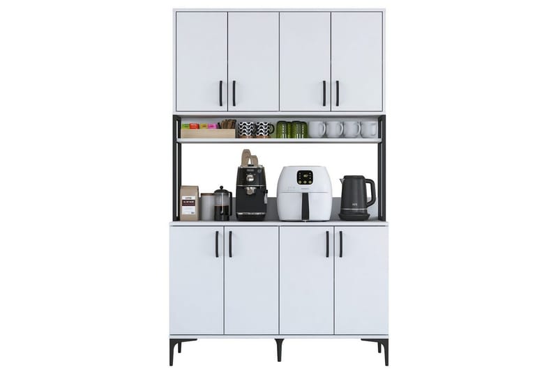 Monikäyttöinen kaappi Cerreta 173 Valkoinen - Valkoinen - Talo & remontointi - Keittiö & kylpyhuone - Keittiö & kodinhoitohuone - Keittiön sisustus - Keittiökaappi