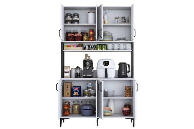 Monikäyttöinen kaappi Cerreta 173 Valkoinen - Valkoinen - Talo & remontointi - Keittiö & kylpyhuone - Keittiö & kodinhoitohuone - Keittiön sisustus - Keittiökaappi