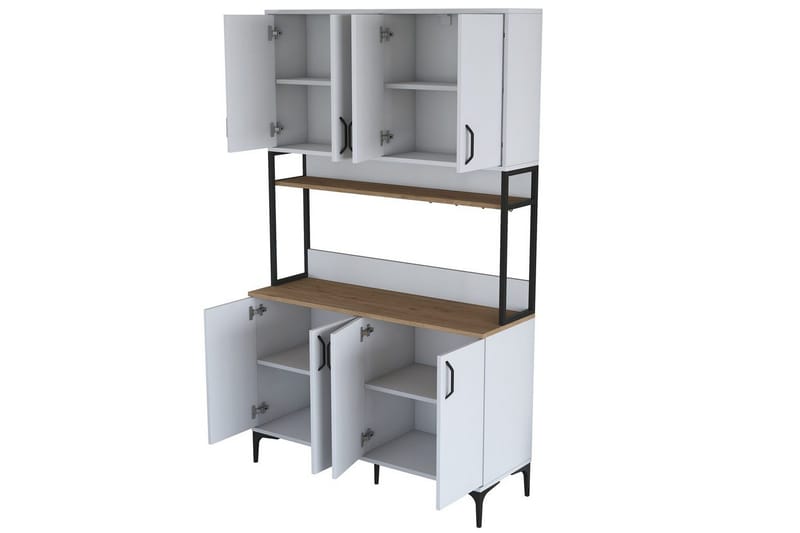 Monikäyttöinen kaappi Cerreta 173 Pähkinäpuu / Valkoinen - Pähkinäpuu / Valkoinen - Talo & remontointi - Keittiö & kylpyhuone - Keittiö & kodinhoitohuone - Keittiön sisustus - Keittiökaappi