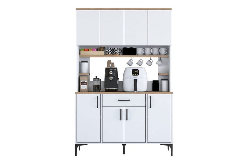 Monikäyttöinen kaappi Cerreta 177 Valkoinen - Valkoinen - Talo & remontointi - Keittiö & kylpyhuone - Keittiö & kodinhoitohuone - Keittiön sisustus - Keittiökaappi